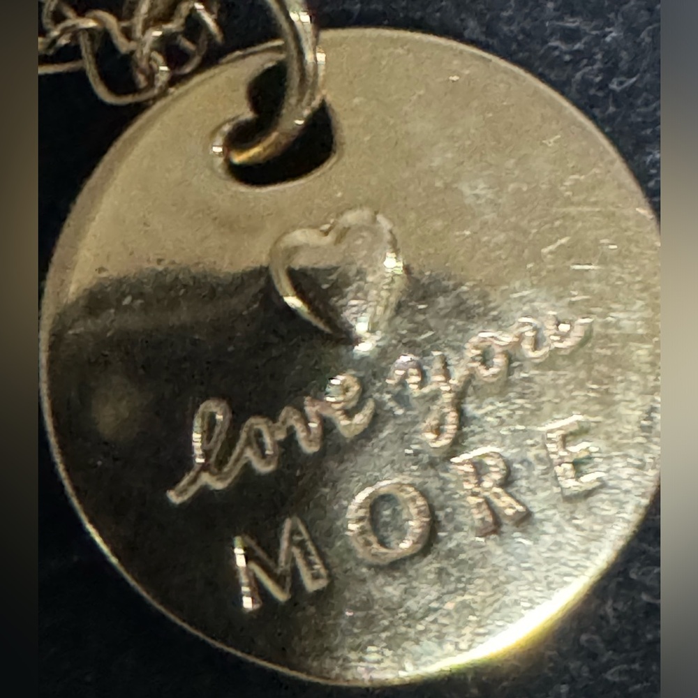 Authentic Pandora Heart & Love You More Round Pendant 18k Gold Plated necklace - Picture 8 of 9